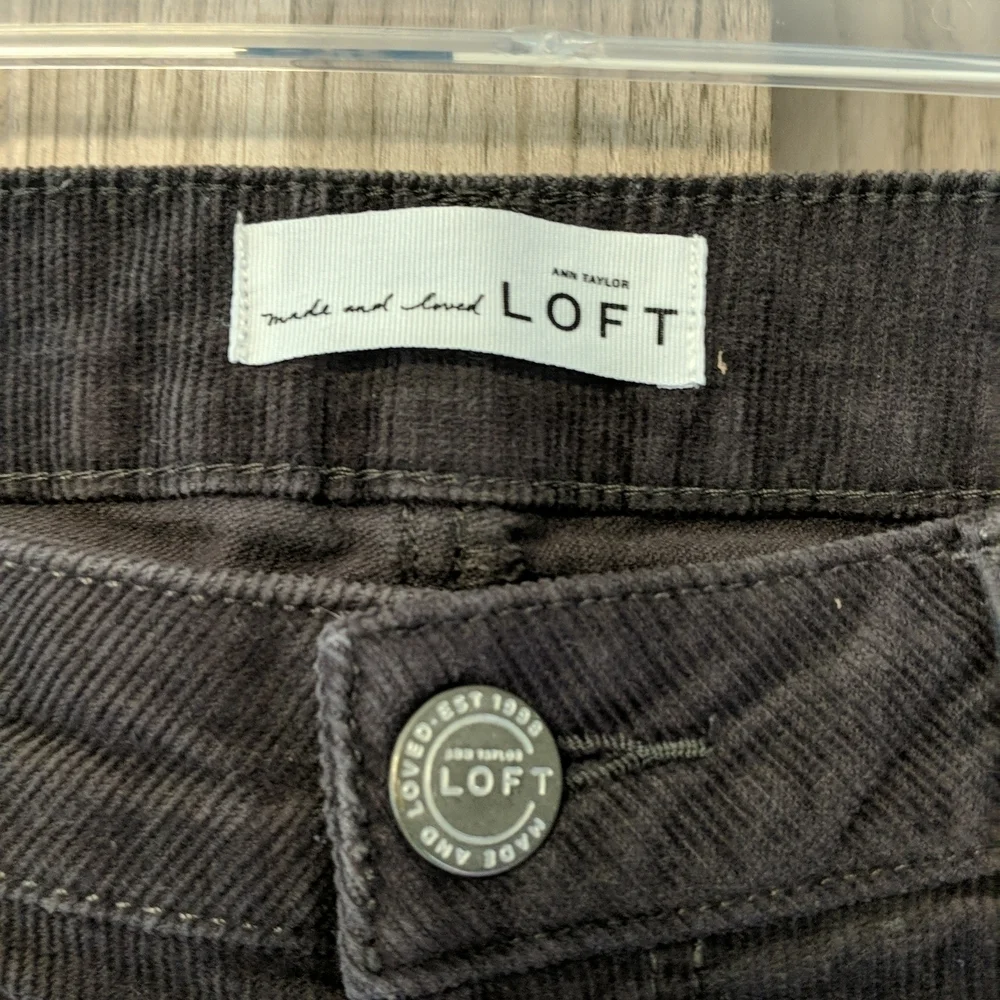 Loft Curvy Skinny Women's Size 0 Corduroy Pants - Dark Gray